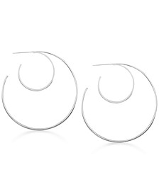 And Now This Large Double Circle Medium Hoop Earrings  in Silver or Gold-Plate