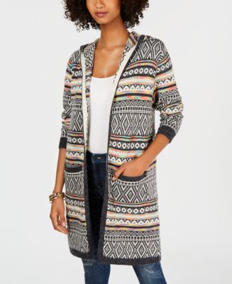 Monteau Hooded Intarsia Duster Cardigan Macy s