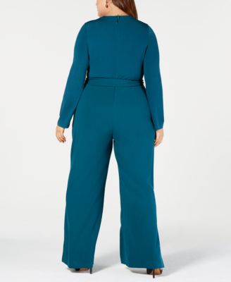 NY Collection Plus & Petite Plus Size Cutout Wide-Leg Jumpsuit