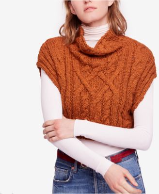 Free People - Twisted-Cable Cropped Sweater