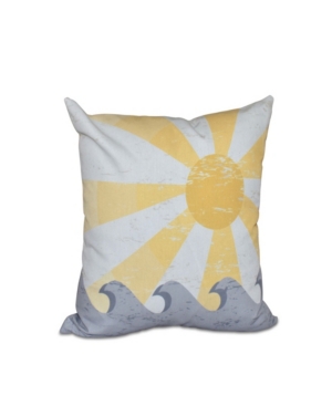 E By Design Sunbeams 16 Inch Yellow Decorative Nautical Throw Pillow