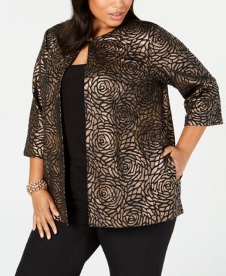 Alex Evenings - Plus Size Metallic Jacket & Top