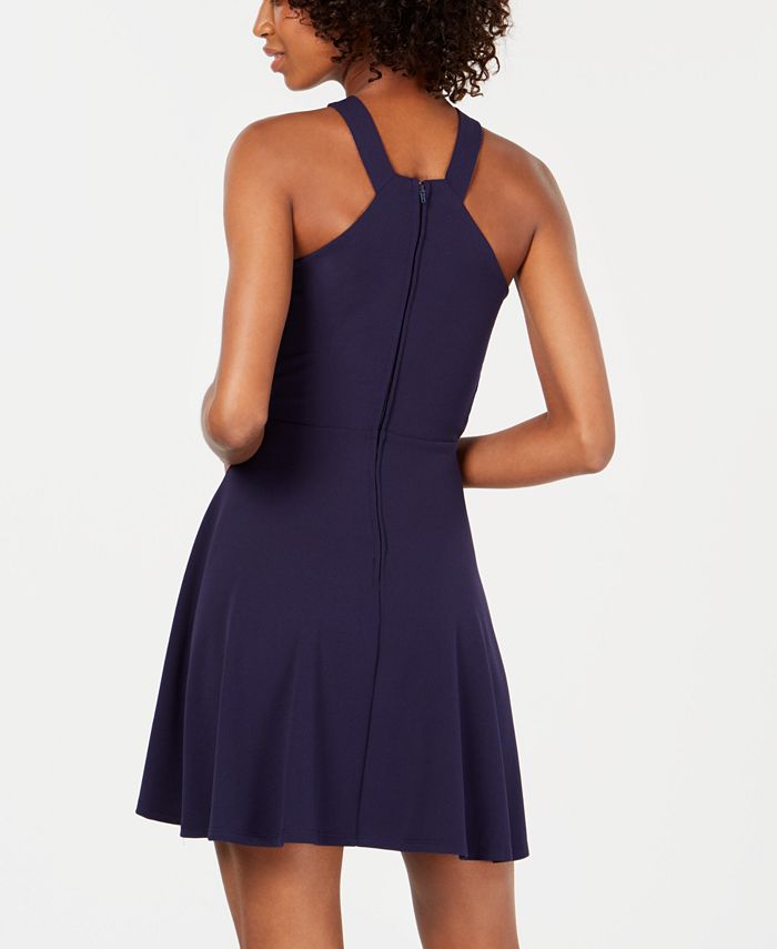 Speechless Juniors' Embellished Cutout Fit & Flare Dress - Macy's