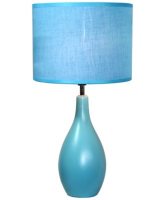 Simple Designs Oval Bowling Pin Base Ceramic Table Lamp