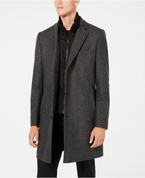 Hugo Boss Men S Milogan Slim Fit Overcoat With Removable Bib