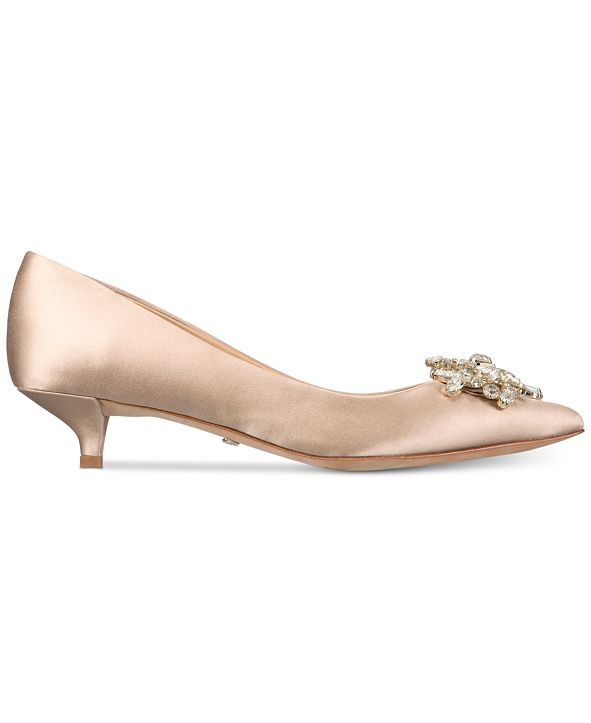 Badgley Mischka Vail Evening Pointed-Toe Kitten-Heel Pumps & Reviews ...