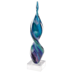 Badash Crystal Firestorm Corkscrew Art Glass Sculpture In Multi