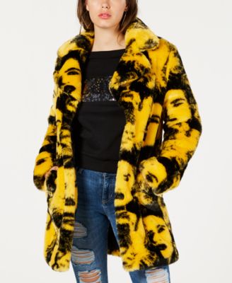 GUESS Pia Faux Fur Coat Macy s