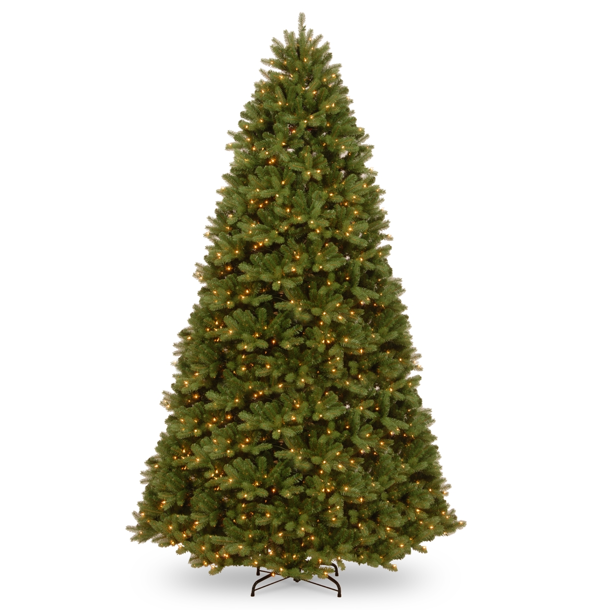 National Tree 9' Feel Real Newberry Spruce Hinged Tree w Dual Color Lights & PowerConnect - Green