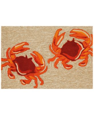 Liora Manne Front Porch Indoor/Outdoor Crabs Natural 2' x 3' Area Rug
