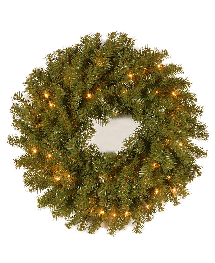 National Tree Company - 24" Norwood Fir Wreath with 50 Clear Lights