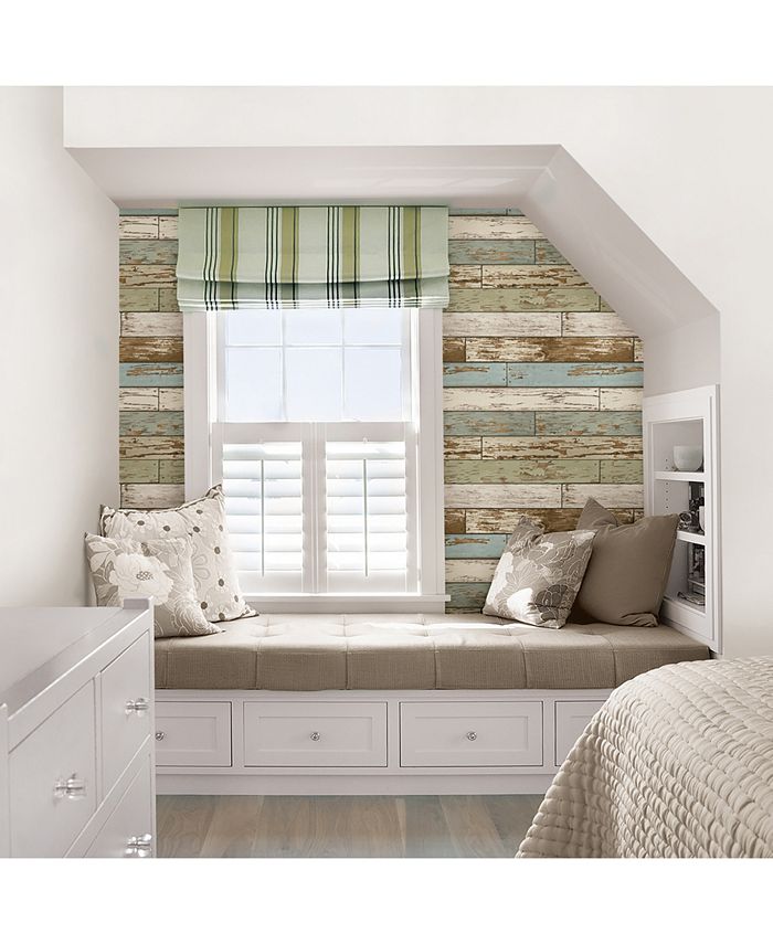 Brewster Home Fashions Old Salem Vintage Wood Peel and Stick Wallpaper