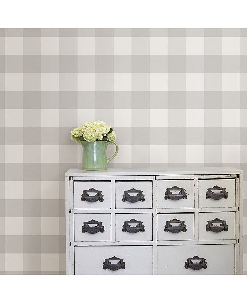 Brewster Home Fashions Farmhouse Plaid Peel And Stick Wallpaper