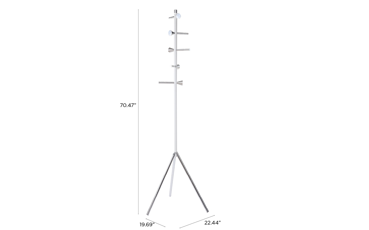 Happimess Aiden Coat Rack In White And Chrome