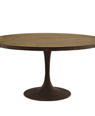 Modway - Drive 60" Round Wood Top Dining Table in Brown
