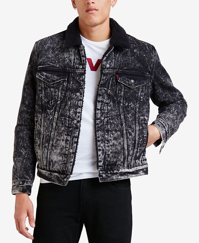 Levi's Sherpa Denim Trucker Jacket & Reviews - Coats & Jackets - Men -  Macy's