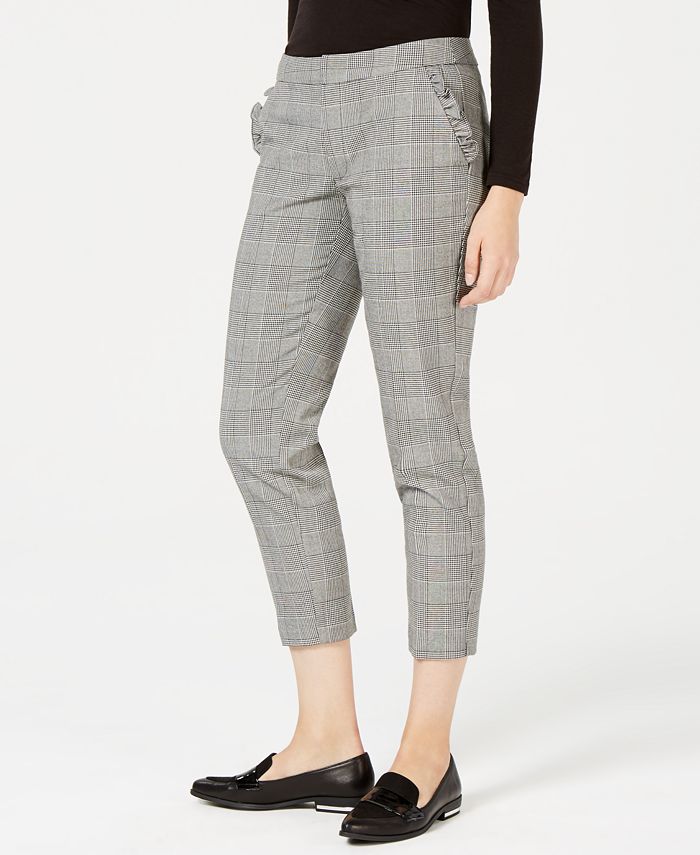 Maison Jules Houndstooth-Print Cropped Pants, Created for Macy's ...