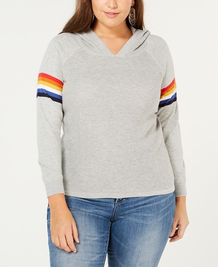 Plus size rainbow hoodie clearance
