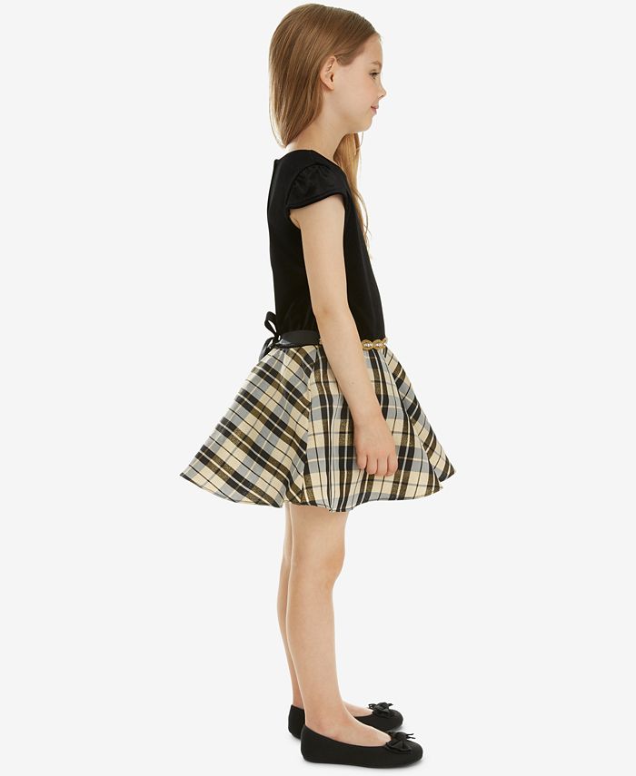 Rare Editions Toddler Girls Velvet Plaid Drop-Waist Dress - Macy's