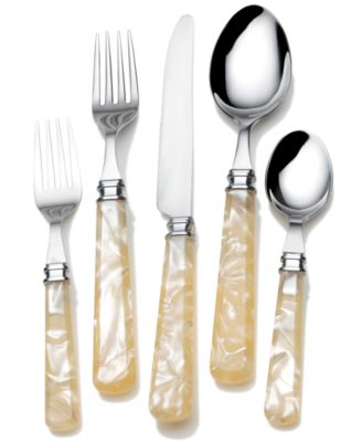 Mikasa - Enamel Ivory 20-Piece Flatware Set