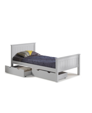 Shop Alaterre Furniture Harmony Twin Bed With Storage Drawers In Dove Gray