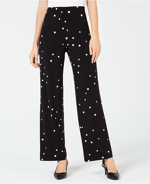 Alfani Printed WideLeg Pants, Created for Macy's Pants Women Macy's