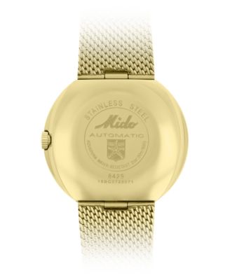 Men's Swiss Automatic Commander Gold-Tone PVD Stainless Steel Mesh Bracelet Watch 37mm
