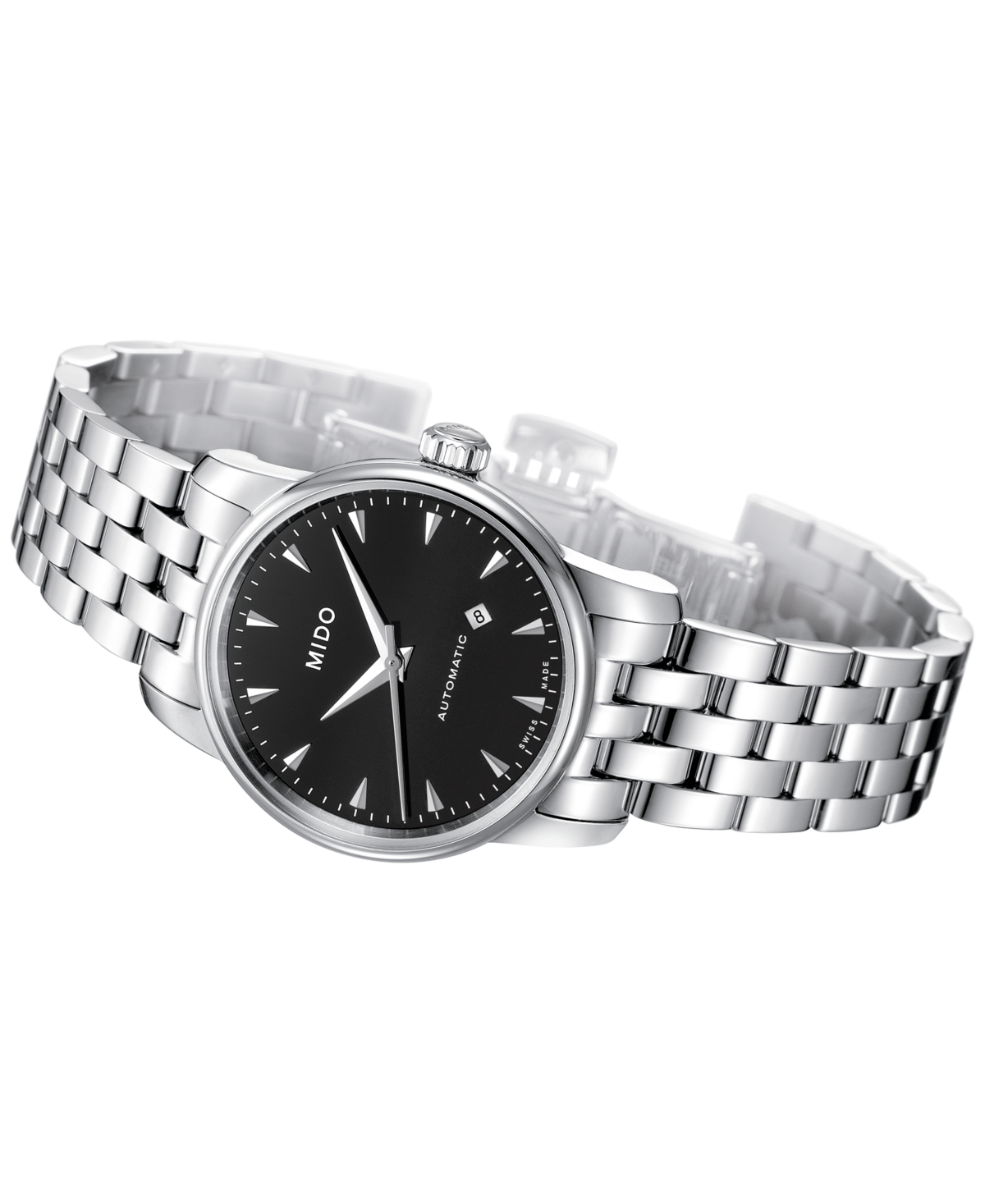 Shop Mido Women's Swiss Automatic Baroncelli Stainless Steel Bracelet Watch 29mm