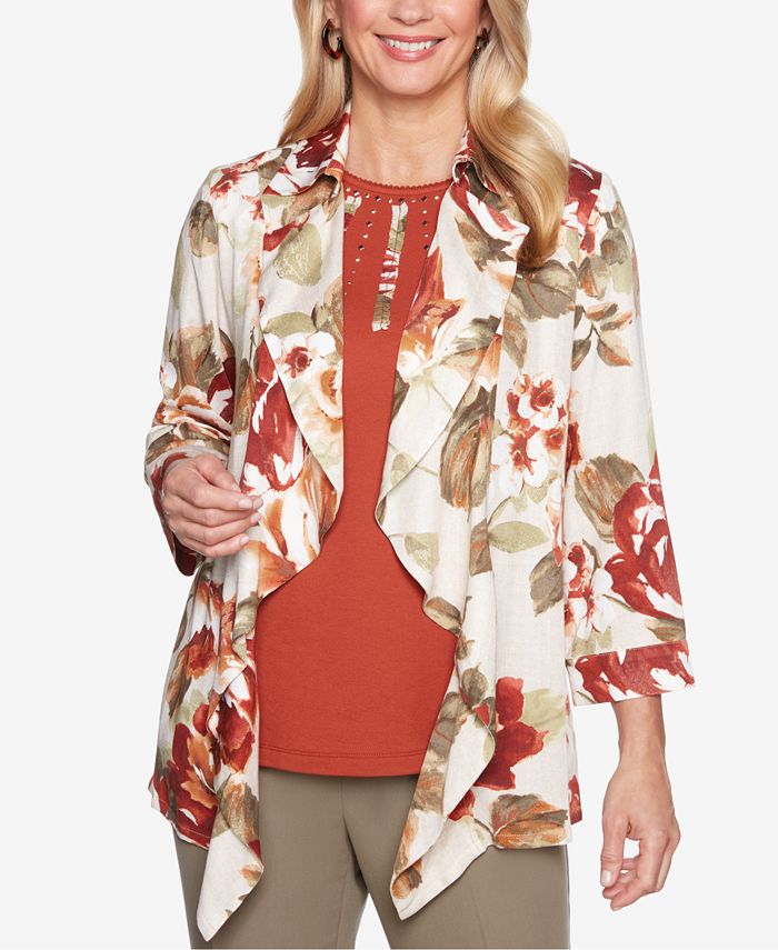 Alfred Dunner Autumn In New York Open Front Jacket Macy's