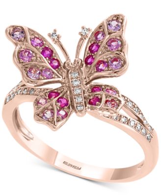 EFFY Collection - Pink Sapphire (3/8 ct. t.w.) & Diamond (1/10 ct. t.w.) Ring in 14k Rose Gold