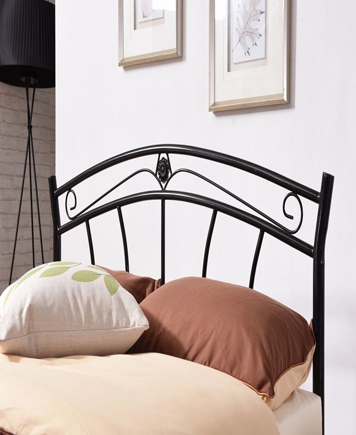Hodedah Complete Metal FullSize Bed with Headboard, Footboard, Slats