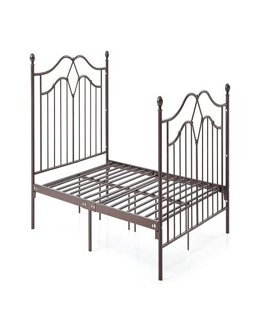 Hodedah Complete Metal Full Size Bed With Headboard Footboard