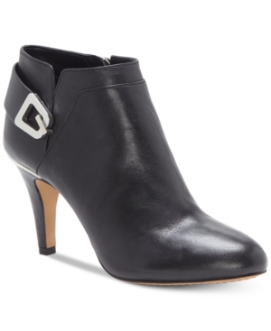 image of Vince Camuto Women-s Vernaya Heeled Buckle Dress Booties Women-s Shoes
