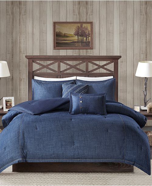 Woolrich Perry 5 Pc King California King Denim Comforter Set