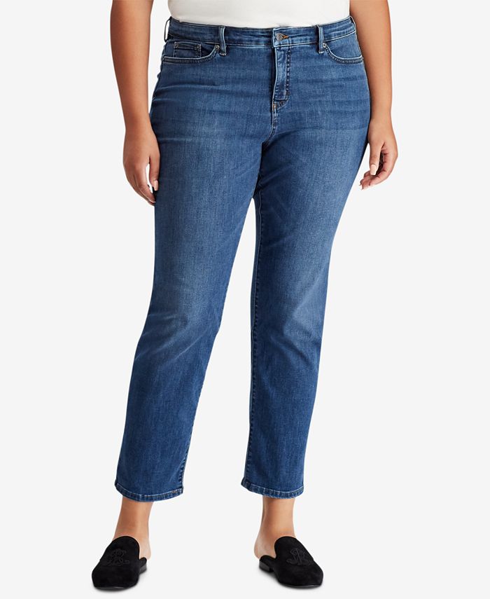 Lauren Ralph Lauren Plus Size Premier Straight Curvy Jeans - Macy's
