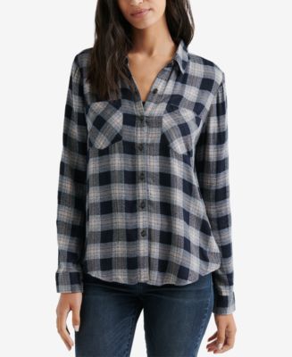 Lucky Brand Plaid Button-Front Shirt - Macy's