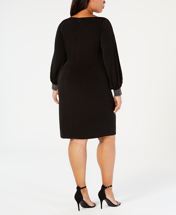 Jessica Howard Plus Size Embellished-Cuff Ruched Dress - Macy's