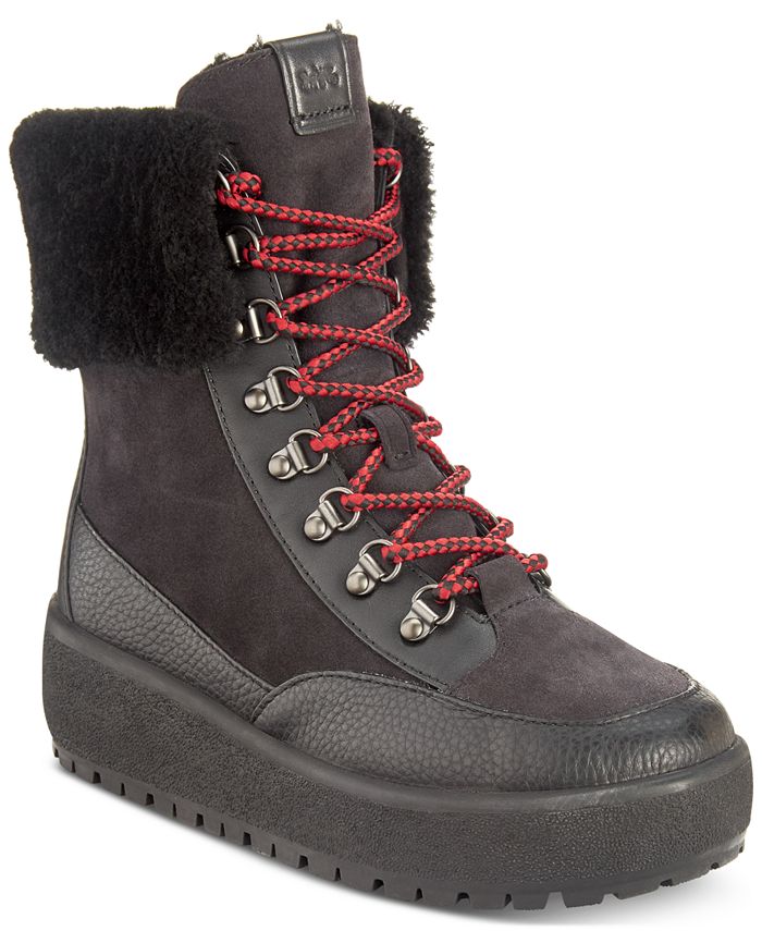 COACH Tyler Foldover Shearling Winter Boots - Macy's