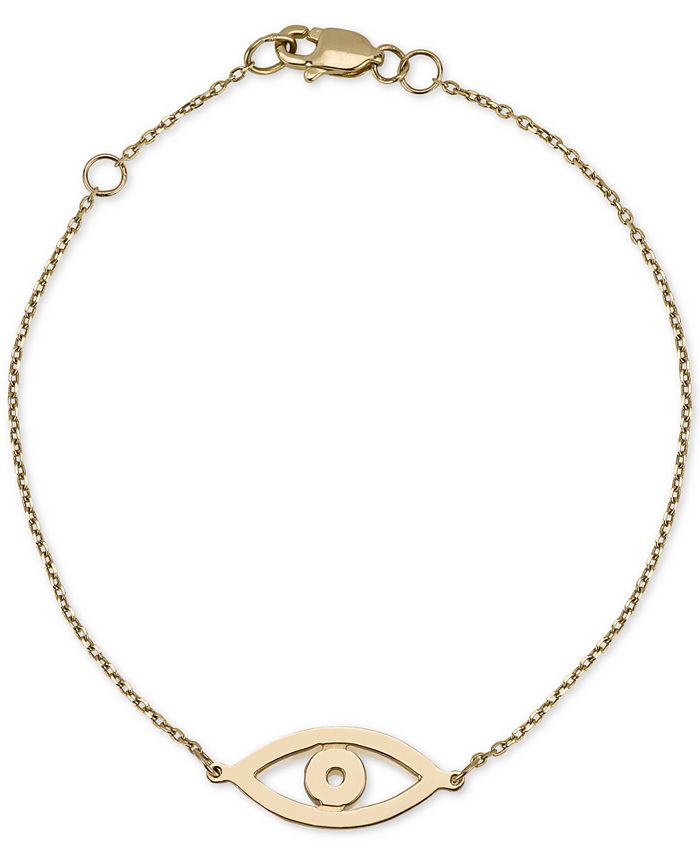 Sarah Chloe Evil-Eye Link Bracelet in 14k Gold - Macy's