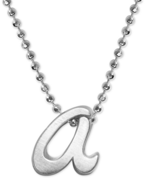 Alex Woo Lowercase Initial 16" Pendant Necklace In Sterling Silver In A