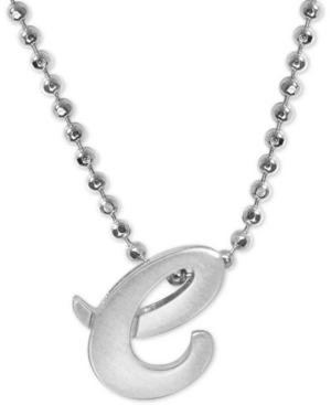 Alex Woo Lowercase Initial 16" Pendant Necklace In Sterling Silver In E