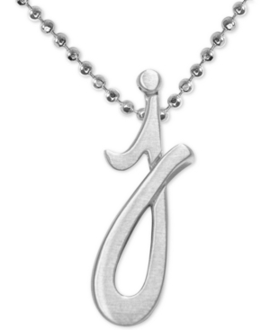 Alex Woo Lowercase Initial 16" Pendant Necklace In Sterling Silver In J