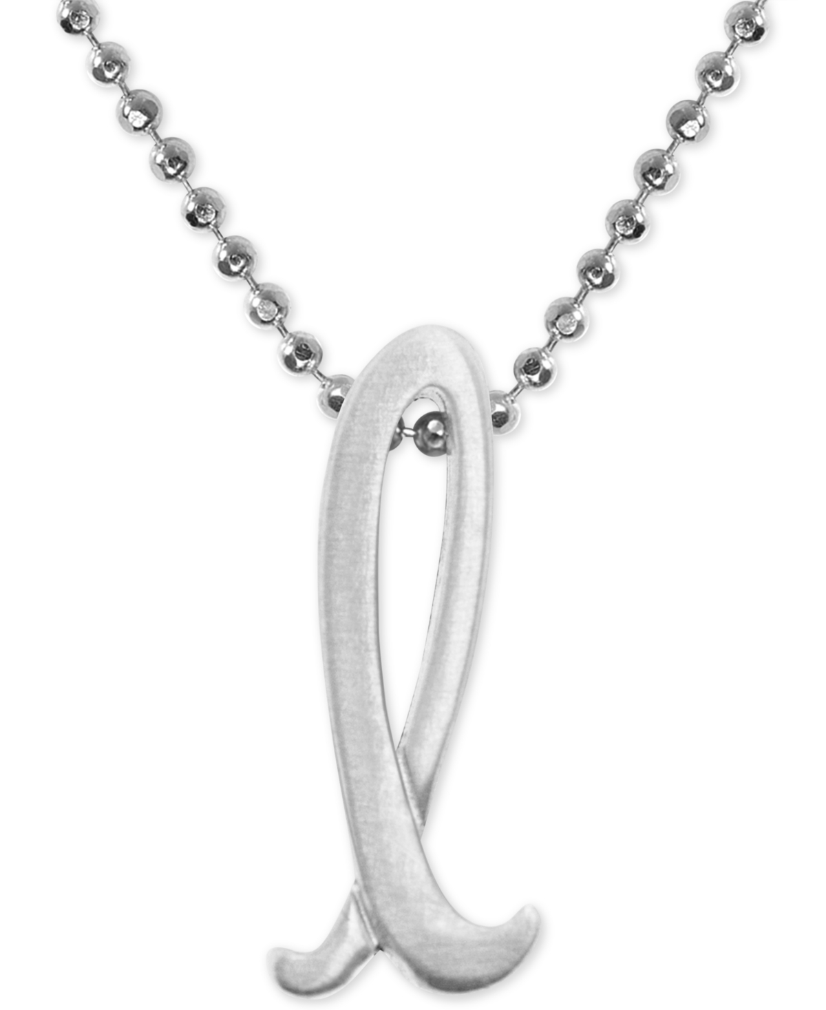 Lowercase Initial 16" Pendant Necklace in Sterling Silver - N