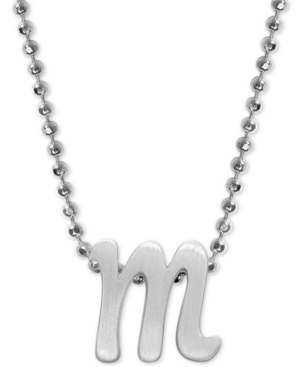 Alex Woo Lowercase Initial 16" Pendant Necklace In Sterling Silver In M