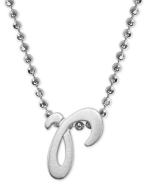 Alex Woo Lowercase Initial 16" Pendant Necklace In Sterling Silver In R