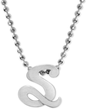 Alex Woo Lowercase Initial 16" Pendant Necklace In Sterling Silver