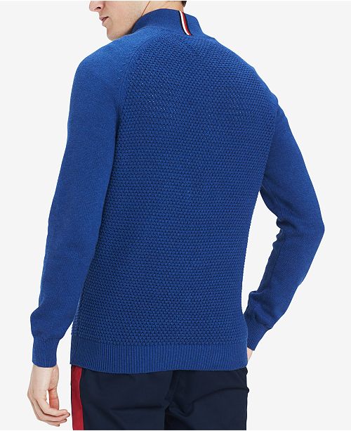 Tommy Hilfiger Men's Waffle Knit QuarterZip Sweater, Created for Macy