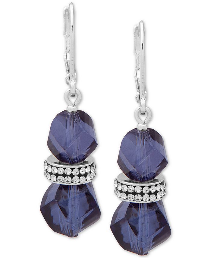 Anne Klein Faceted Bead & Crystal Drop Earrings, Created for Macy's Macy's