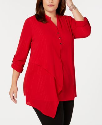 NY Collection - Plus Size Asymmetrical Top