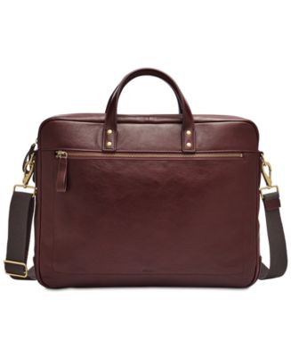 Fossil Men's Haskell Leather Briefcase - Macy's
